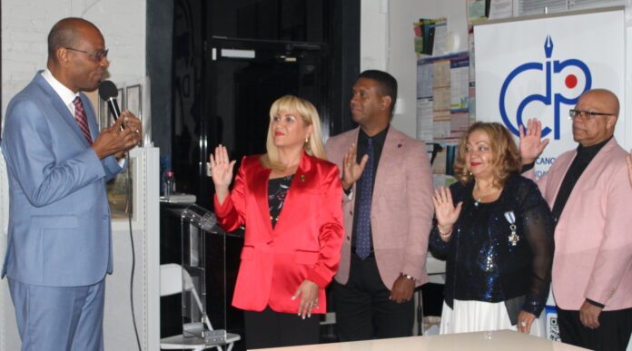 El presidente del CDP, Luis Pérez, durante la juramentación de la nueva directiva del CDP-Seccional Florida Central.