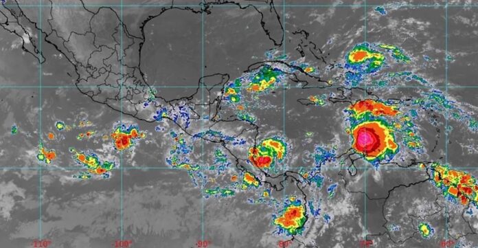 La Tormenta Melissa en su paso por el Caribe.