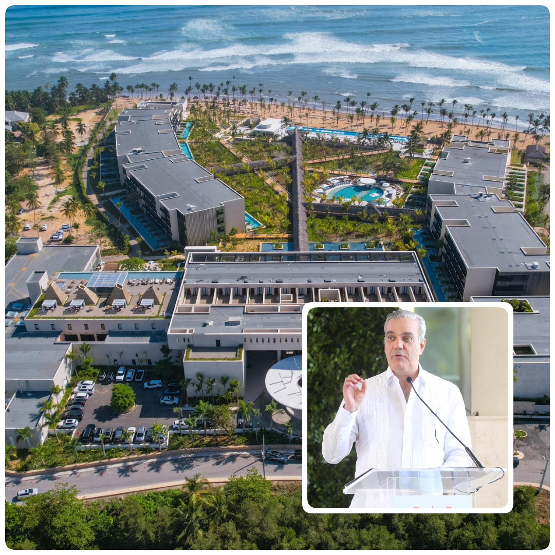 El presidente Luis Abinader durante su participación en la inauguración de W Punta Cana.