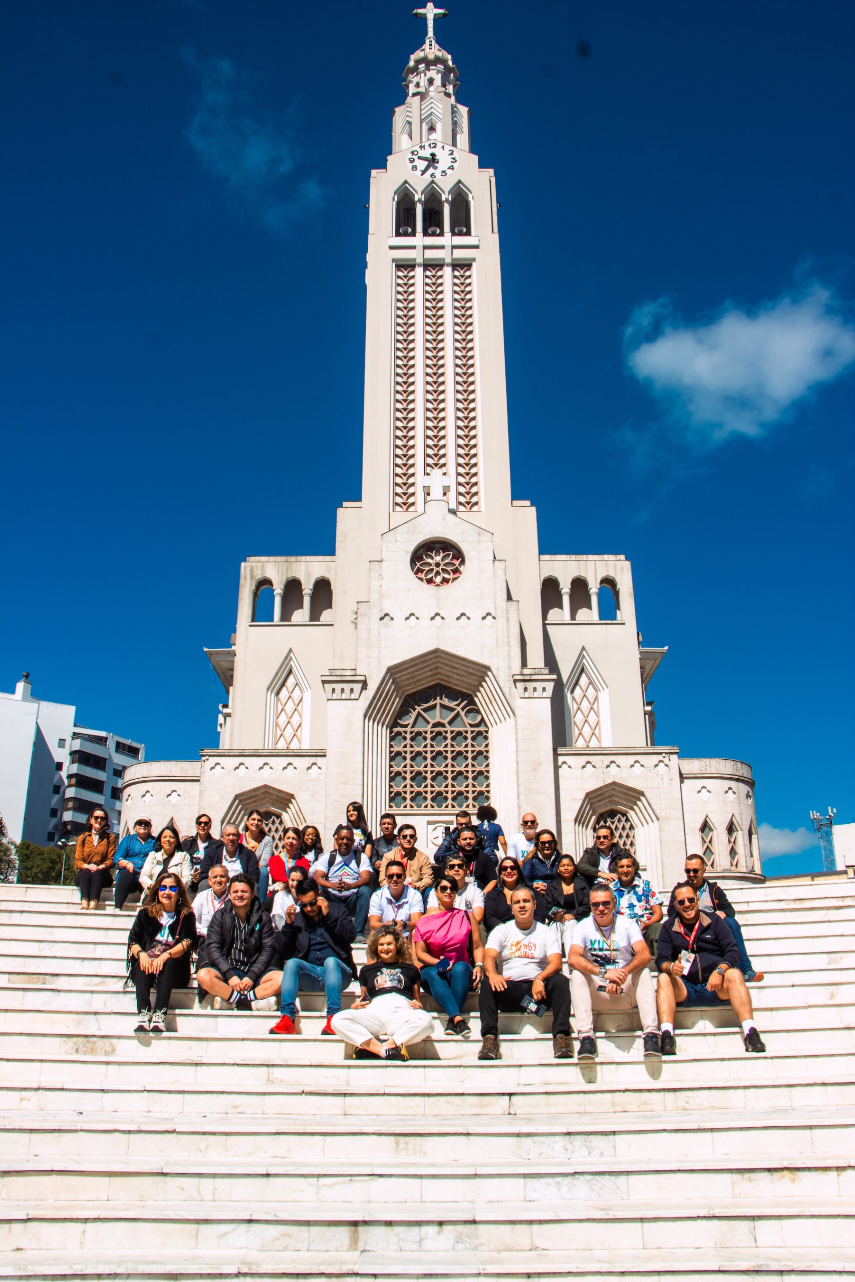 Periodistas de la OMPT en la parroquia São Pelegrino, Caxias, Brasil.