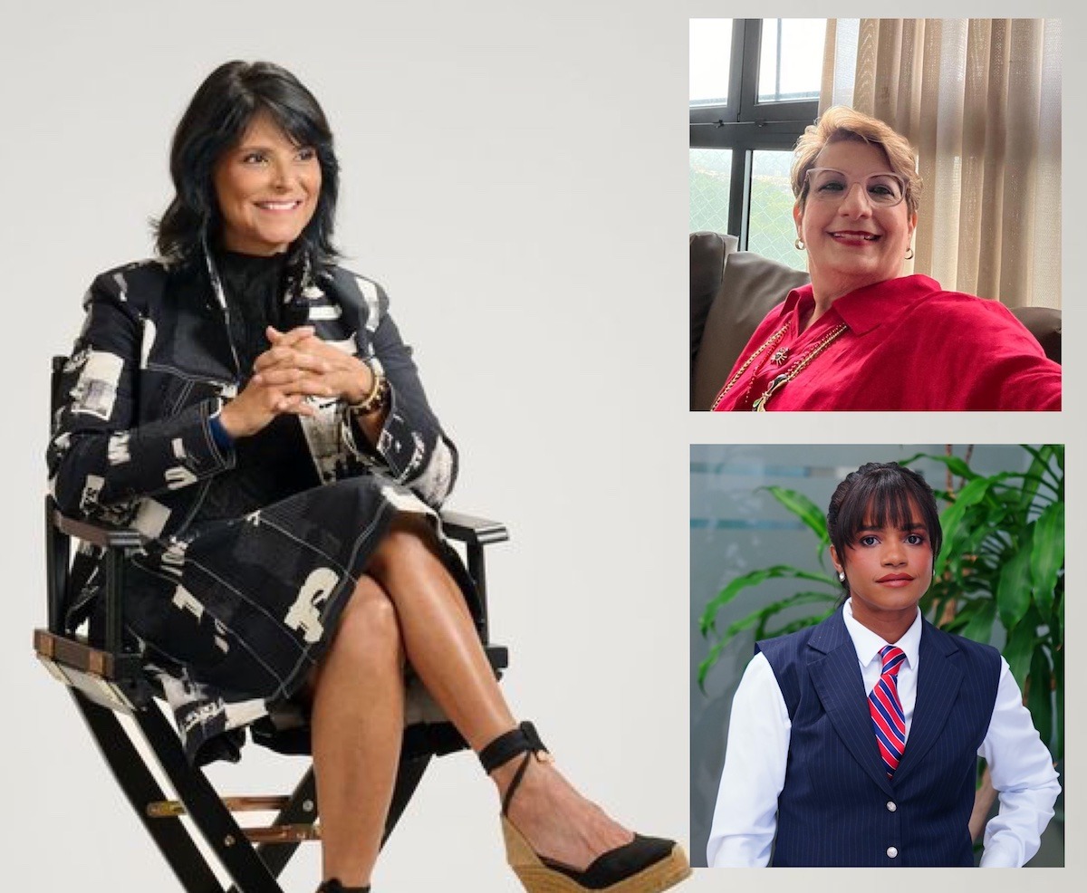 Miguelina Butrón, Linette Arbaje y la periodista Millizen Uribe.